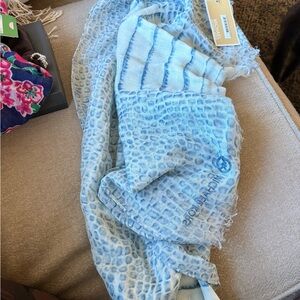 Michael Kors Pale Blue Animal-Print Scarf